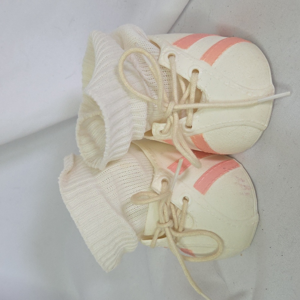 Cabbage Patch Kids Shoes Vintage Pink White 1980s With Socks